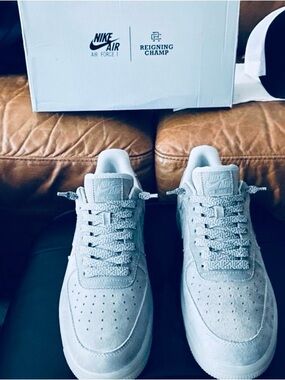 Nike/reigning champ AF1 wolf gray in suede size 10.5